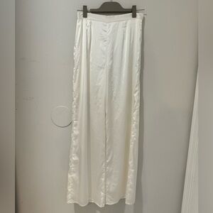 Meshki white satin pants